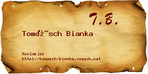 Tomásch Bianka névjegykártya